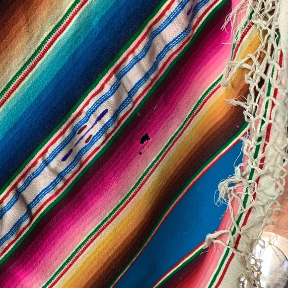 Beautiful Vintage Mexican Saltillo Serape blanket - Picture 4 of 5